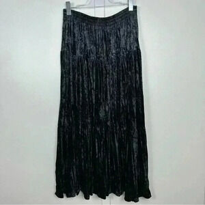 Vintage CLIO long black long skirt velour size large